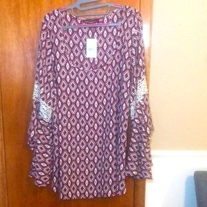 Women’s plus size boho blouse with bell sleeves